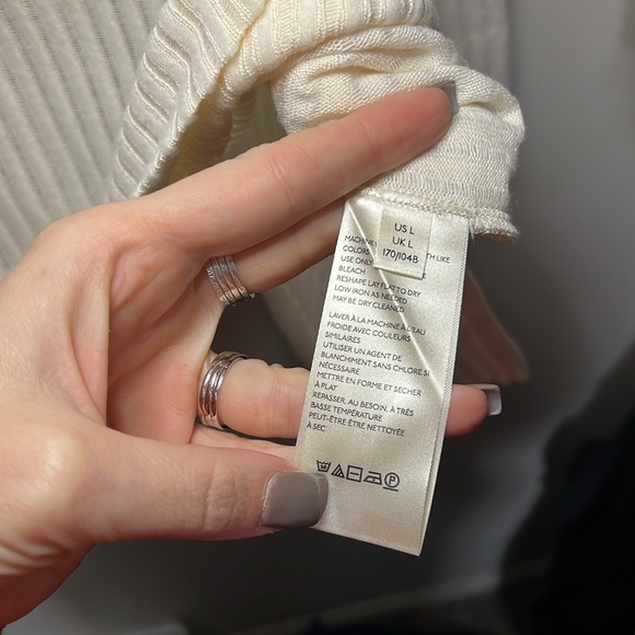 Maeve sweater ivory NWT Size L oversized gorgeous - Picture 3 of 11